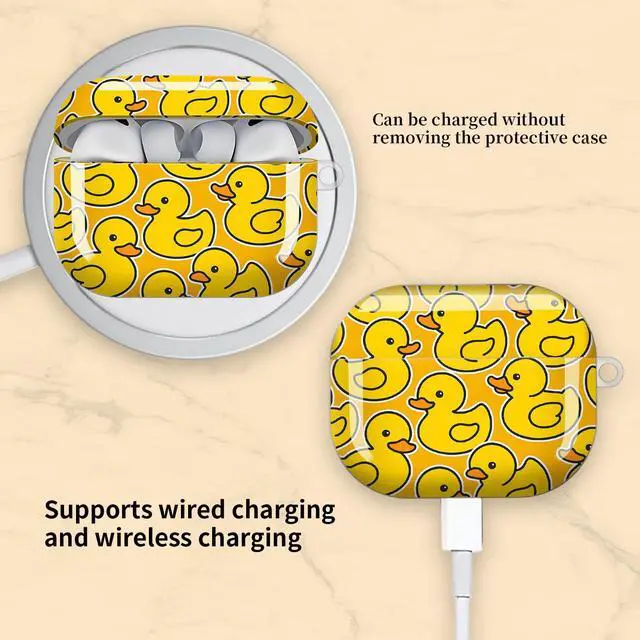 Alt view image 5 of 6 - Compatible with AirPod Pro 3 Case, Cute Hard TPU Protective Cover with Keychain, Shockproof Design Case for Women & Girls,Cute Yellow Ducks