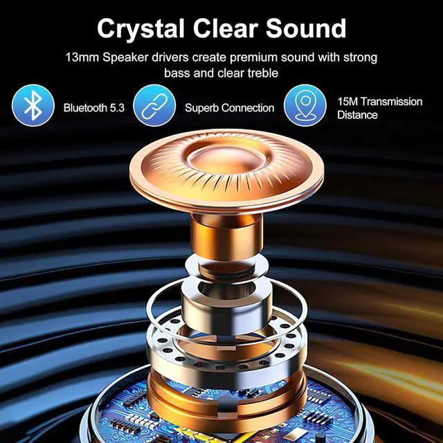 Alt view image 7 of 7 - Earbuds, Wireless Earbuds, Headphones 56H IPX7 ENC Bass for iOS/Android | Featherlight Comfort, Ultra-light 4.1g ergonomic design provides all-day pressure-free wear