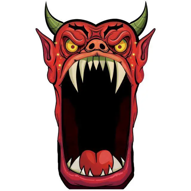 Alt view image 7 of 7 - Halloween Door Cover Decoration Creepy Door Backdrop for Halloween Garage Window Wall Porch Haunted House Terror Trunk or Treat Car Decoration Scary Evil Photo Booth Props(Bull Monster)