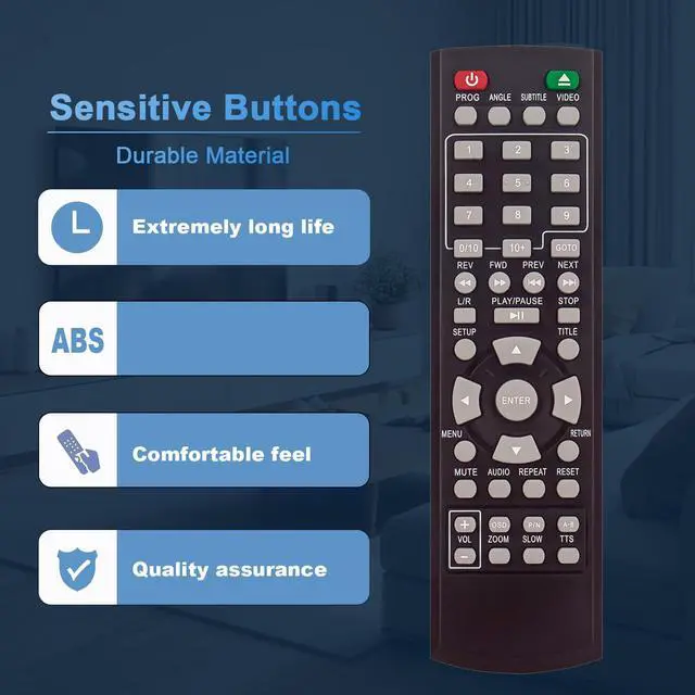 Alt view image 5 of 7 - Replace Remote Control Compatible with Onn Upscaling HDMI DVD Player | 100008761OA ONA18DP001 ONA19DP005 LR03 100008761 100093892
