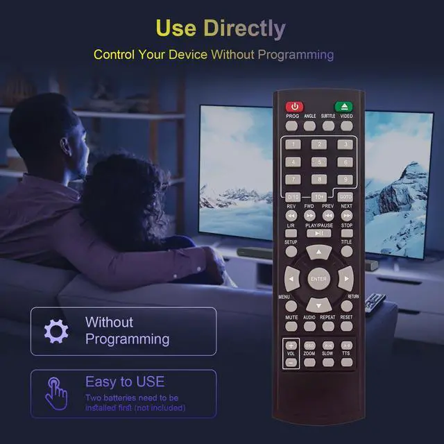 Alt view image 6 of 7 - Replace Remote Control Compatible with Onn Upscaling HDMI DVD Player | 100008761OA ONA18DP001 ONA19DP005 LR03 100008761 100093892