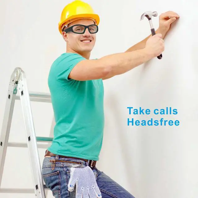 Alt view image 3 of 6 - Multitask Bluetooth Safety Headphones Glasses with Open-Ear Audio Unisex, (clear Lens)