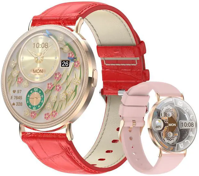 Main image of Ultra-Slim Smart Watches for Women(Call/2 Bands/All Metal), 41mm,1.32" AMOLED Ultra-Clear Screen Fitness Tracker with SpO2/Heart Rate/Sleep Tracking,Waterproof Smart Watch for iPhone/Samsung/Android