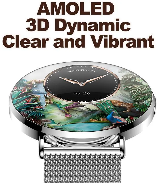 Alt view image 5 of 6 - Ultra-Slim Smart Watches for Women(Call/2 Bands/All Metal), 41mm,1.32" AMOLED Ultra-Clear Screen Fitness Tracker with SpO2/Heart Rate/Sleep Tracking,Waterproof Smart Watch for iPhone/Samsung/Android