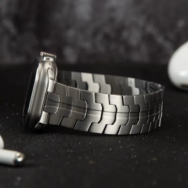 Alt view image 2 of 6 - Titanium Watch Band,Titanium Watch Strap with DLC Scratch Resistant,Fits Series 10 iWatch Wristband for 45 46 49mm of ULTRA 3 & Ultra 2/1,With Premium secure Titanium Watch clasp