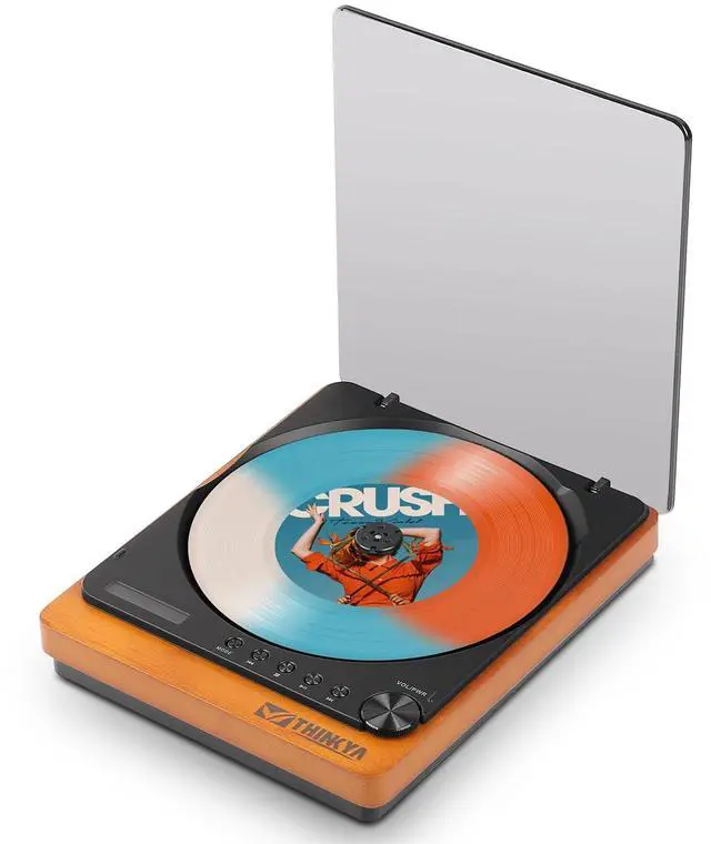 Main image of JA-310R Retro Wooden CD Player with Bluetooth 5.1 Transmitter, HiFi Lossless Audio Desktop CD Player with Remote Control, Compact Vintage Player for Home Audio System (No Built-in Speakers)