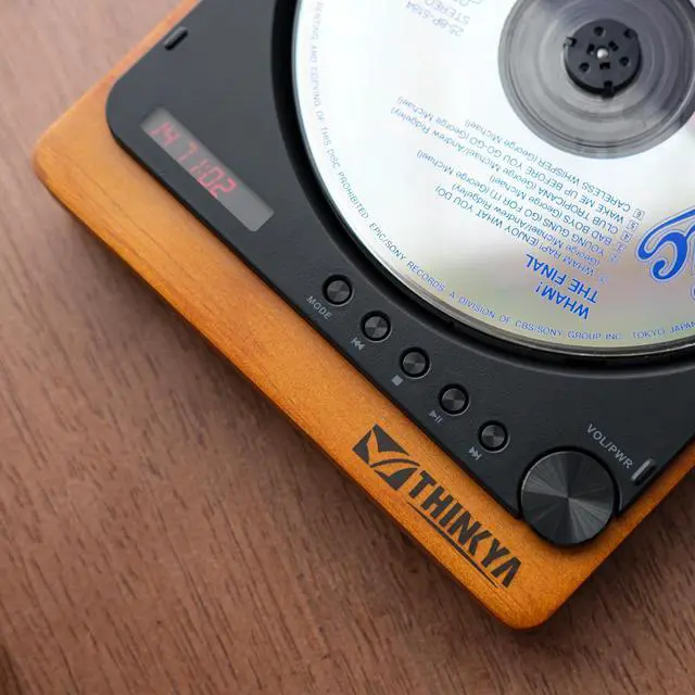 Alt view image 6 of 6 - JA-310R Retro Wooden CD Player with Bluetooth 5.1 Transmitter, HiFi Lossless Audio Desktop CD Player with Remote Control, Compact Vintage Player for Home Audio System (No Built-in Speakers)