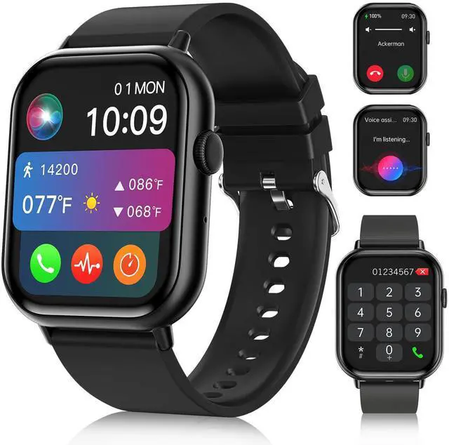 Main image of Smart Watches for Men Women, Fitness Tracker (Answer/Make Call) | 2.01" HD Touchscreen, 120+ Sport Modes, IP67 Waterproof, 7-Day Battery, Smartwatch with for Android iPhone (Black)