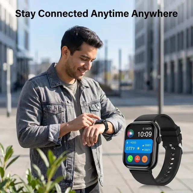 Alt view image 7 of 7 - Smart Watches for Men Women, Fitness Tracker (Answer/Make Call) | 2.01" HD Touchscreen, 120+ Sport Modes, IP67 Waterproof, 7-Day Battery, Smartwatch with for Android iPhone (Black)