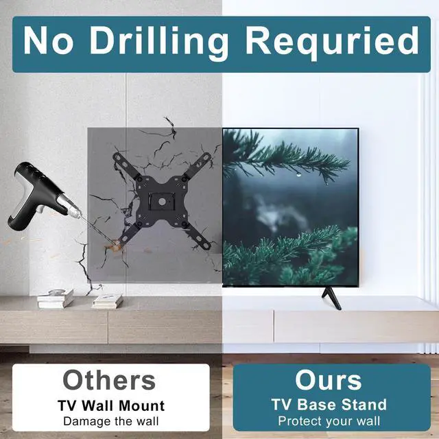 Alt view image 3 of 7 - TV Legs for Roku Select Series, for Roku TV Stand Legs for 4K HD HDR FHD QLED,Fit for TV with a Hole Center-to-Center Distance of 14mm/0.55in to 24mm/0.94in Please Measure Bottom Hole Distance