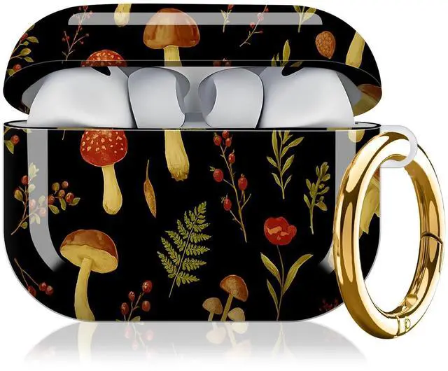 Main image of Compatible with AirPod Pro 3rd Generation Case 2025,Fashion Protective Cover with Keychain, Anti-Scratch, Drop Protection,Shockproof Cover for AirPod Pro 3 Women(Vintage Mushrooms Forest)