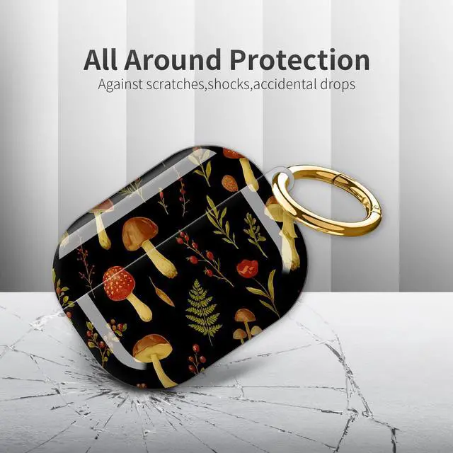 Alt view image 4 of 6 - Compatible with AirPod Pro 3rd Generation Case 2025,Fashion Protective Cover with Keychain, Anti-Scratch, Drop Protection,Shockproof Cover for AirPod Pro 3 Women(Vintage Mushrooms Forest)