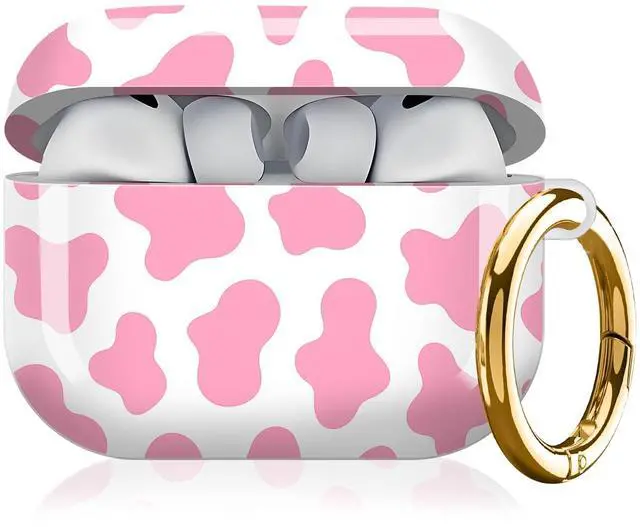 Main image of Compatible with AirPod Pro 3rd Generation Case 2025,Fashion Protective Cover with Keychain, Anti-Scratch, Drop Protection,Shockproof Cover for AirPod Pro 3 Women(Pink Cow)