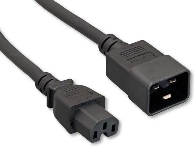 Main image of Black 6' Power Cord, IEC320 C15/C20 14AWG C15/C20 Power Cord, Black (ZADA38EG-06)
