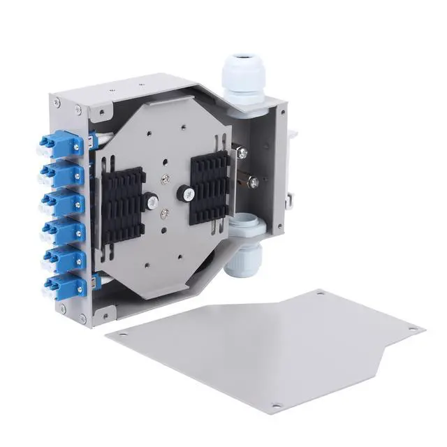 Alt view image 5 of 7 - LC-UPC 6 Duplex 12 Port DIN Rail SM Fiber Optic Enclosure ODF (Includes Pigtail and 6PC Coupler)
