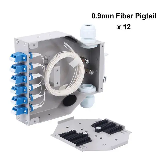 Alt view image 6 of 7 - LC-UPC 6 Duplex 12 Port DIN Rail SM Fiber Optic Enclosure ODF (Includes Pigtail and 6PC Coupler)