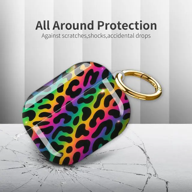 Alt view image 4 of 6 - Compatible with AirPod Pro 3rd Generation Case 2025,Fashion Protective Cover with Keychain, Anti-Scratch, Drop Protection,Shockproof Cover for AirPod Pro 3 Women(Colorful Leopard Cheetah Animal)