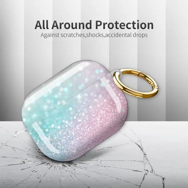 Alt view image 4 of 6 - Compatible with AirPod Pro 3rd Generation Case 2025,Fashion Protective Cover with Keychain, Anti-Scratch, Drop Protection,Shockproof Cover for AirPod Pro 3 Women(Pink Sparkle Glitter)