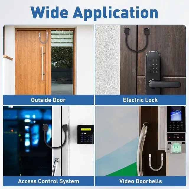 Alt view image 7 of 7 - Armored Door Loop Wire Protection (20" L 5/16" ID, Silver)(1Pcs), Door Wire Conduit Power Transfer Armored Cable Wire Sleeve Protector with Aluminum End Cap, Suit for - Access System