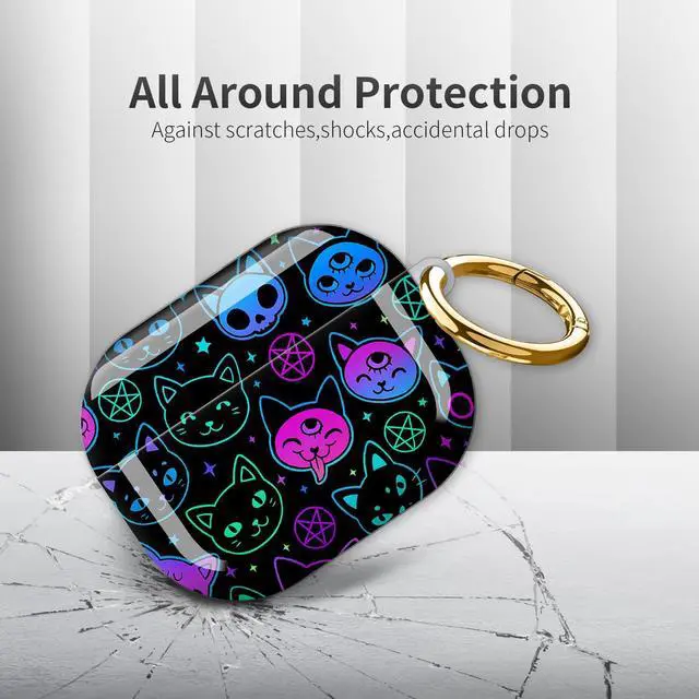 Alt view image 4 of 6 - Compatible with AirPod Pro 3rd Generation Case 2025,Fashion Protective Cover with Keychain, Anti-Scratch, Drop Protection,Shockproof Cover for AirPod Pro 3 Women(Cute Cartoon Cat)