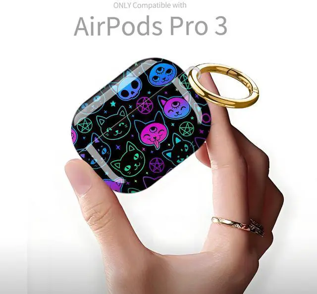 Alt view image 6 of 6 - Compatible with AirPod Pro 3rd Generation Case 2025,Fashion Protective Cover with Keychain, Anti-Scratch, Drop Protection,Shockproof Cover for AirPod Pro 3 Women(Cute Cartoon Cat)