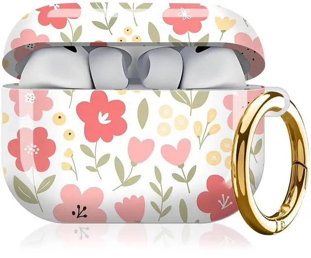 Main image of Compatible with AirPod Pro 3rd Generation Case 2025,Fashion Protective Cover with Keychain, Anti-Scratch, Drop Protection,Shockproof Cover for AirPod Pro 3 Women(Pink Flowers)