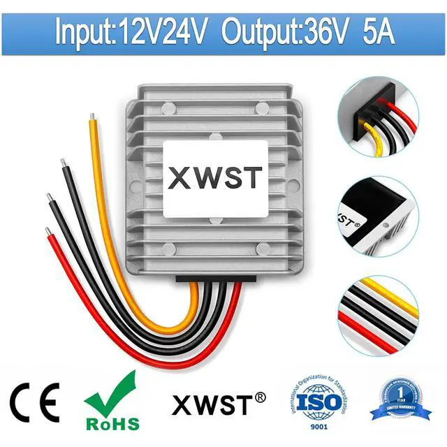 Alt view image 2 of 7 - DC Voltage Regulator Boost Converter DC 12V 24V Step Up to 36V 5A 180W Power Converter Waterproof Module Transformer for Golf Cart Club Car(12V24V to 36V 5A)