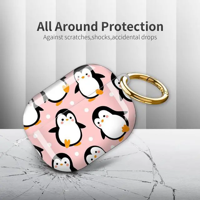 Alt view image 4 of 6 - Compatible with AirPod Pro 3rd Generation Case 2025,Fashion Protective Cover with Keychain, Anti-Scratch, Drop Protection,Shockproof Cover for AirPod Pro 3 Women(Cute Penguins)