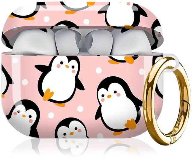 Main image of Compatible with AirPod Pro 3rd Generation Case 2025,Fashion Protective Cover with Keychain, Anti-Scratch, Drop Protection,Shockproof Cover for AirPod Pro 3 Women(Cute Penguins)
