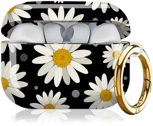 Main image of Compatible with AirPod Pro 3rd Generation Case 2025,Fashion Protective Cover with Keychain, Anti-Scratch, Drop Protection,Shockproof Cover for AirPod Pro 3 Women(White Daisy)