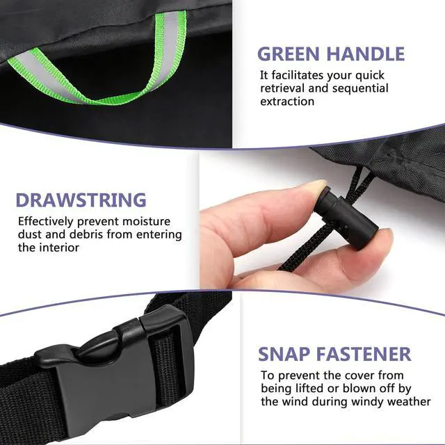 Alt view image 4 of 6 - Welding Lead Reel Cover, 600D Waterproof Double Reel Cover Layer with Grips and Windproof Double Buckles, Fits Various Dual Cable Reels (35×14×14in)
