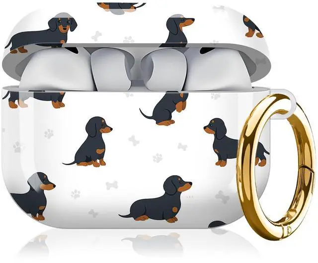 Main image of Compatible with AirPod Pro 3rd Generation Case 2025,Fashion Protective Cover with Keychain, Anti-Scratch, Drop Protection,Shockproof Cover for AirPod Pro 3 Women(Dachshund Dog Paws)