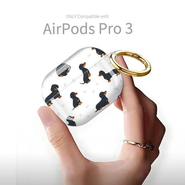 Alt view image 6 of 6 - Compatible with AirPod Pro 3rd Generation Case 2025,Fashion Protective Cover with Keychain, Anti-Scratch, Drop Protection,Shockproof Cover for AirPod Pro 3 Women(Dachshund Dog Paws)