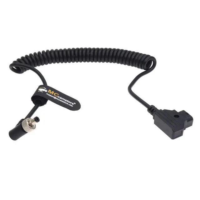 Alt view image 5 of 5 - Locking DC 5.5 2.1 to D Tap Coiled Power Cable for Video Devices PIX-E7 PIX-E5 7 Touchscreen Display Hollyland Mars 400s Amaran 60X (Coiled Cable, Angle Locking DC)
