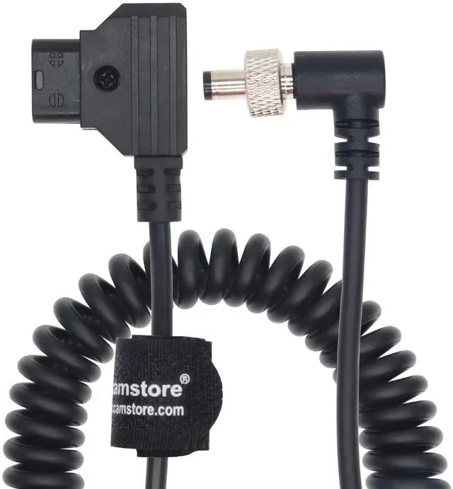 Main image of Locking DC 5.5 2.1 to D Tap Coiled Power Cable for Video Devices PIX-E7 PIX-E5 7 Touchscreen Display Hollyland Mars 400s Amaran 60X (Coiled Cable, Angle Locking DC)