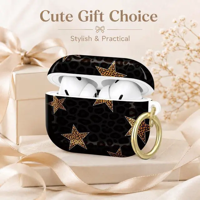 Alt view image 7 of 7 - Compatible with AirPod Pro 2nd/1st Generation Case Cover with Key Chain,Full Protective Shockproof Wireless Headphone Case for Airpod Pro 2023/2022/2019(Star Leopard)