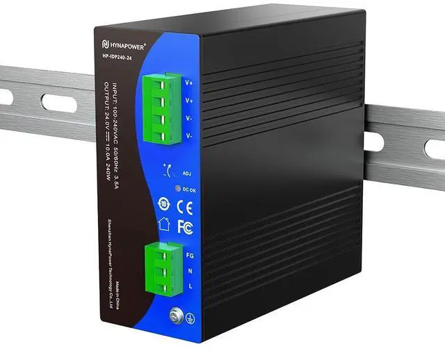 Main image of 24VDC 240W Industrial DIN-Rail Power Supply Switch Switching Converter DC | Input 100-240VAC, Output 24VDC 10A, 50/60HZ, Multiple Protection
