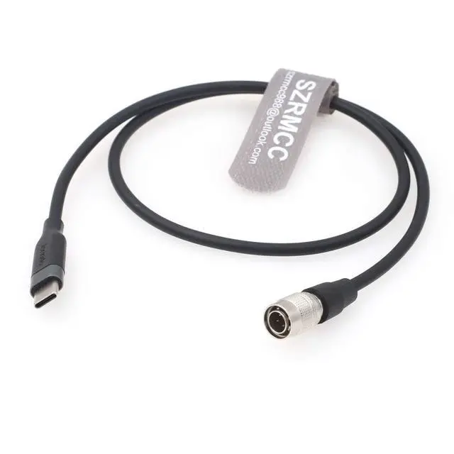 Alt view image 3 of 4 - USB C Type-C to Hirose 4 pin Male PD Trigger Power Cable for Zoom F4 F8 Sound Devices 688 644 633 (Stright USB C)