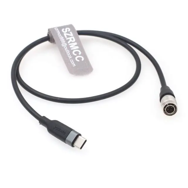 Alt view image 2 of 4 - USB C Type-C to Hirose 4 pin Male PD Trigger Power Cable for Zoom F4 F8 Sound Devices 688 644 633 (Stright USB C)