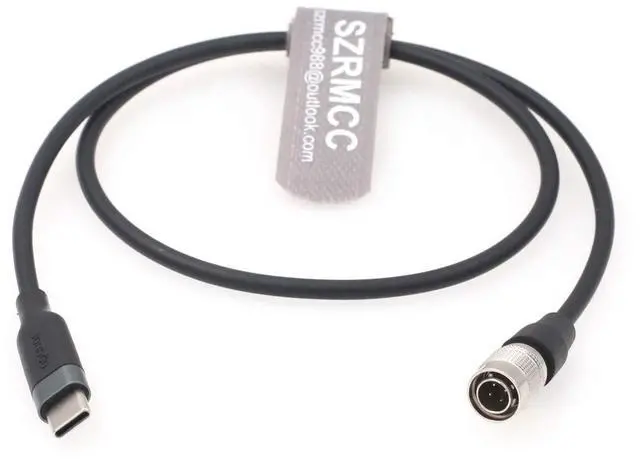 Main image of USB C Type-C to Hirose 4 pin Male PD Trigger Power Cable for Zoom F4 F8 Sound Devices 688 644 633 (Stright USB C)