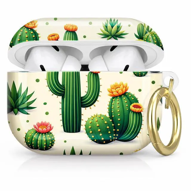 Main image of Compatible with AirPod Pro 2nd/1st Generation Case Cover with Key Chain,Full Protective Shockproof Wireless Headphone Case for Airpod Pro 2023/2022/2019(Cactus with Flowers Spines)
