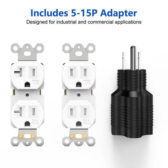 Alt view image 5 of 7 - 20 AMP Heavy Duty Surge Protector Power Strip, 12AWG 6FT Cord | 2500W Extension Cord with Multiple Outlets, 4000J Wall Mount Power Strip Electric Extender for Industrial, Workshop, Garage
