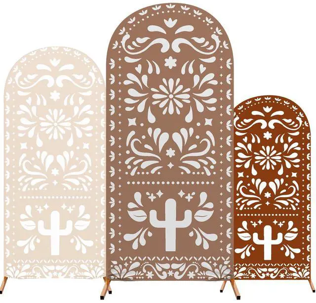 Main image of 3 Pcs Mexican Cielito Lindo Arch Backdrop Cover 4ft 5ft 6ft 2-sided Stretchy Arch Stand Covers for Mexico Talavera Wedding Birthday Baby Shower Party Decor (Only Cover)