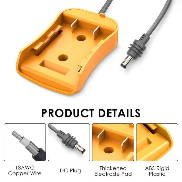 Alt view image 3 of 7 - Starlink Mini Battery Adapter for De.Walt with 3.3FT 18AWG DC Power Cable, with Fuses & Wire Terminals,20V Plug and Play Converter Compatible with De.Walt Battery for Starlink Mini Dish