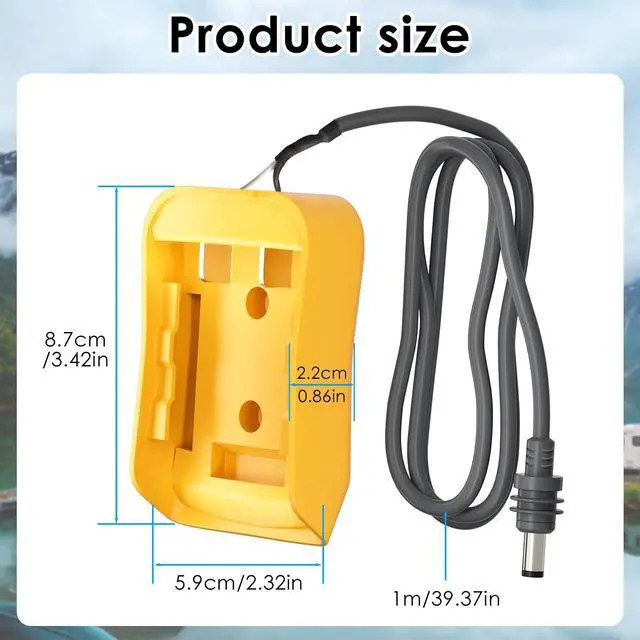 Alt view image 7 of 7 - Starlink Mini Battery Adapter for De.Walt with 3.3FT 18AWG DC Power Cable, with Fuses & Wire Terminals,20V Plug and Play Converter Compatible with De.Walt Battery for Starlink Mini Dish