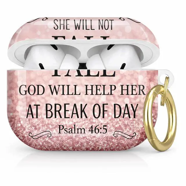 Main image of Compatible with AirPod Pro 2nd/1st Generation Case Cover with Key Chain,Full Protective Shockproof Wireless Headphone Case for Airpod Pro 2023/2022/2019(God is Within Her She Will Not Fail)