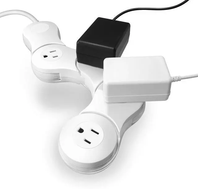 Main image of 4 Outlet Surge Protector Power Strip with On/Off Switch, 125V, White Protects Electronics from Power Surges and Spikes
