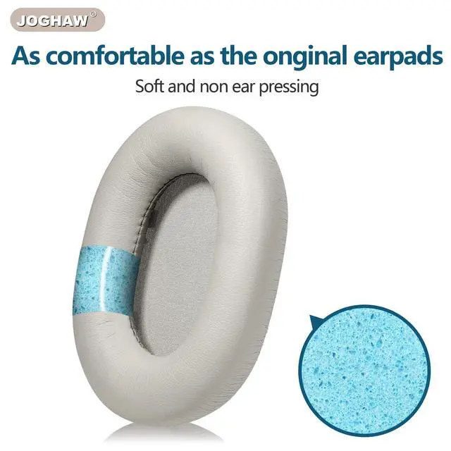 Alt view image 3 of 7 - Replacement Headphone Pads for Sony WH-1000xm5 (WH-1000xm5) Soft Protein Leather Replacement Earpads Ear, Premium Soft Memory Foam - Gold