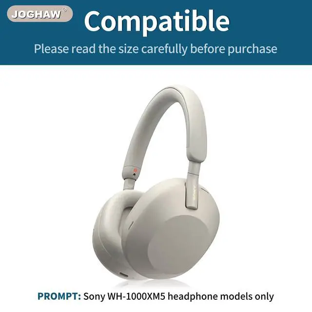 Alt view image 6 of 7 - Replacement Headphone Pads for Sony WH-1000xm5 (WH-1000xm5) Soft Protein Leather Replacement Earpads Ear, Premium Soft Memory Foam - Gold