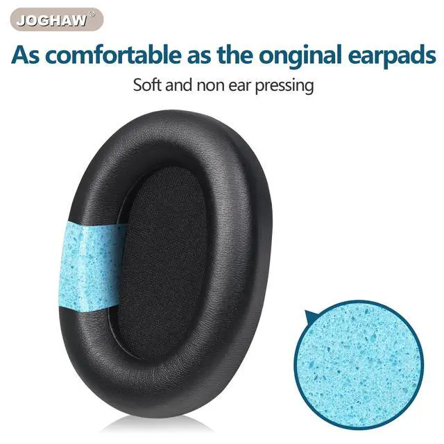 Alt view image 3 of 7 - Replacement Headphone Pads for Sony WH-1000xm5 (WH-1000xm5) Soft Protein Leather Replacement Earpads Ear, Premium Soft Memory Foam - Black